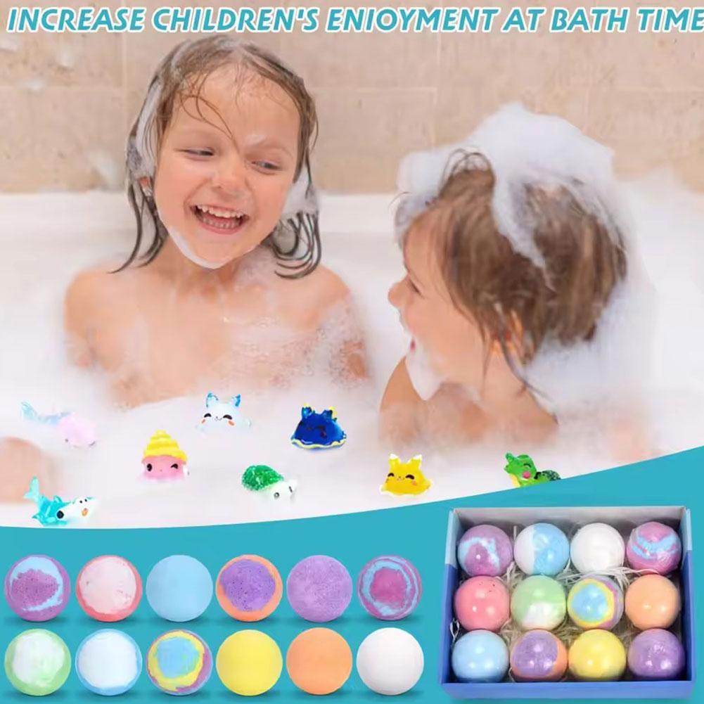 Bath Salts - ของเล่นลูกบอลเกลืออาบน้ำ 1/6/12 ชิ้น ลูกบอลอาบน้ำฟองสบู่ ลูกบอลอาบน้ำสำหรับเด็ก ชุดลูกบอลเกลืออาบน้ำ