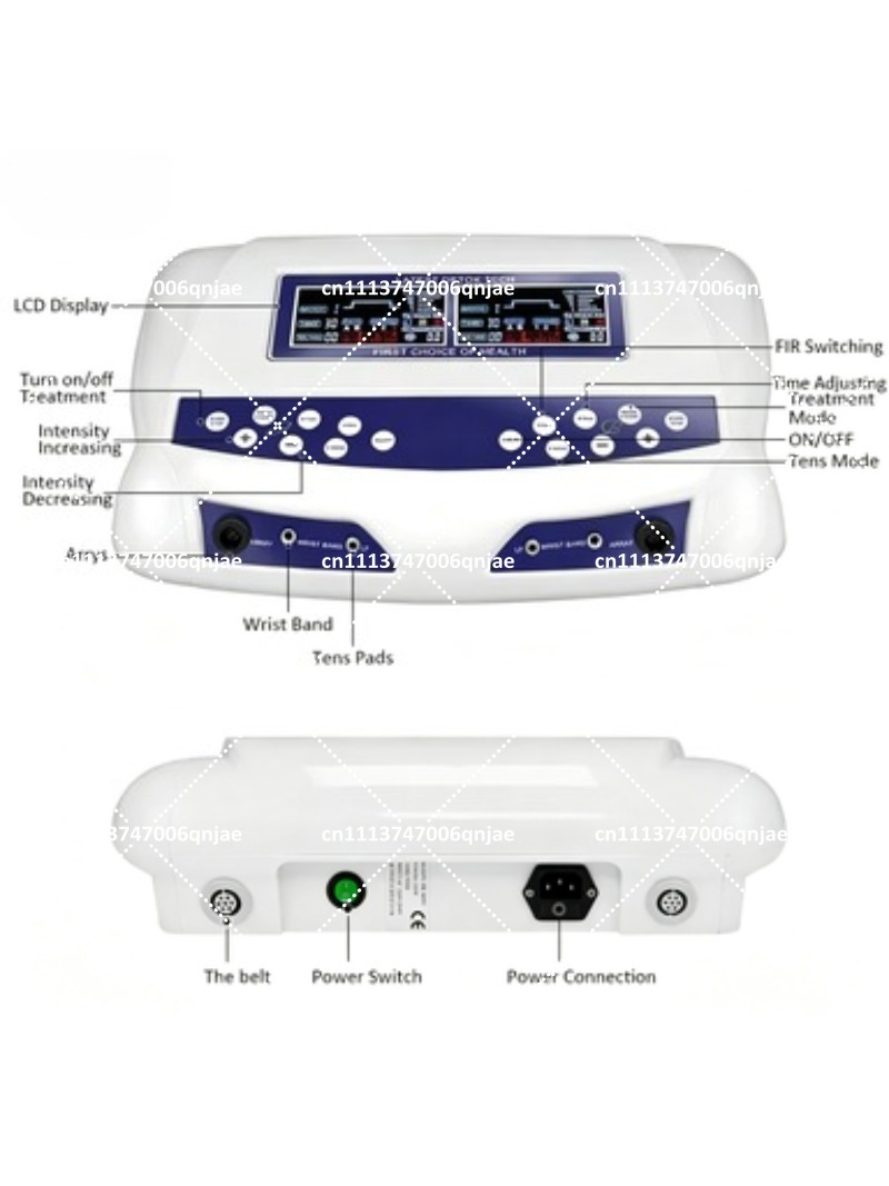 Foot Spa - เครื่องสปาดีท็อกซ์เท้าแบบไอออนคู่ 8 โหมด พร้อมระบบนวดด้วยคลื่นไฟฟ้าและสายรัด FIR สำหรับทำความสะอาดเท้า