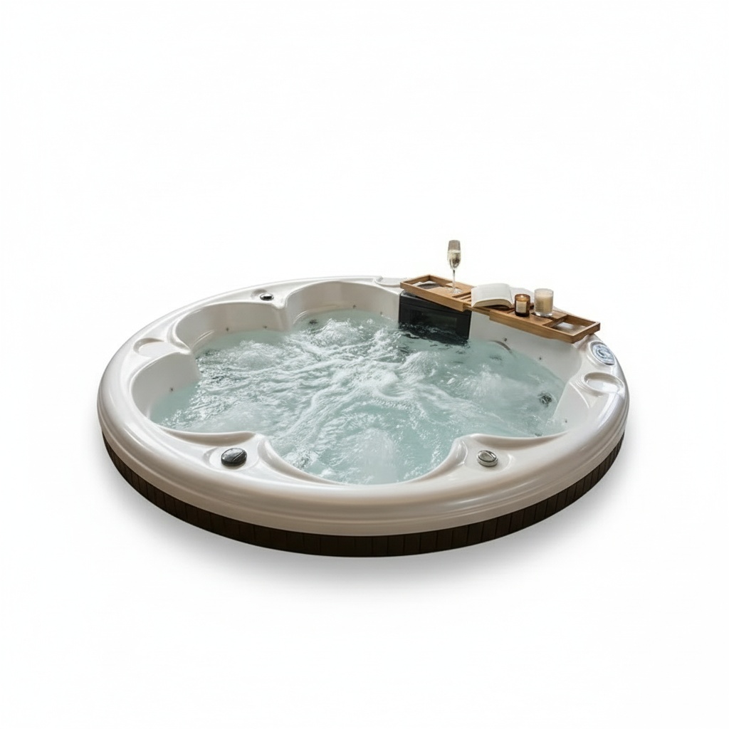 Hot Tub - อ่างน้ำร้อนสปาสำหรับกลางแจ้ง 6 ที่นั่ง อะคริลิกคุณภาพสูงแบบตั้งพื้น ขนาด 220x210x93
