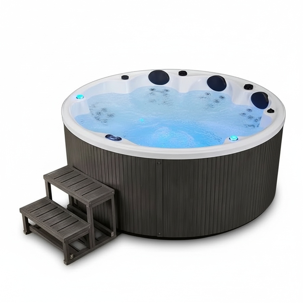 Hot Tub - อ่างอาบน้ำนวดตัวสำหรับผู้ใหญ่, อ่างสปาอะคริลิกขนาดใหญ่ 7 ที่นั่ง, อ่างน้ำวนกลางแจ้งสำหรับใช้ในสวน