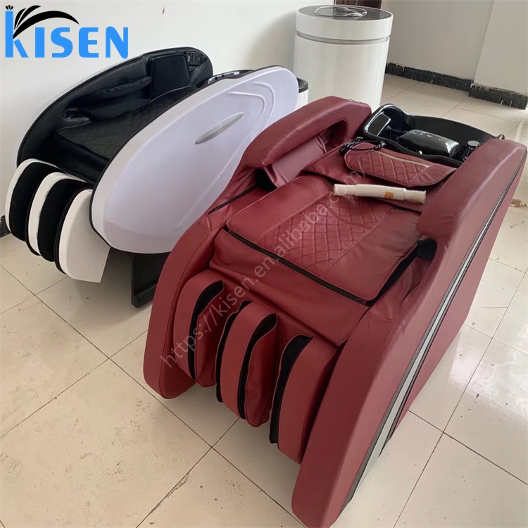 Spa Massager - เก้าอี้นวดสระผมสแตนเลสและ PU สำหรับร้านเสริมสวย ลดราคาพิเศษ พร้อมอ่างสีขาวหรือสีดำ สำหรับใช้ในสปา