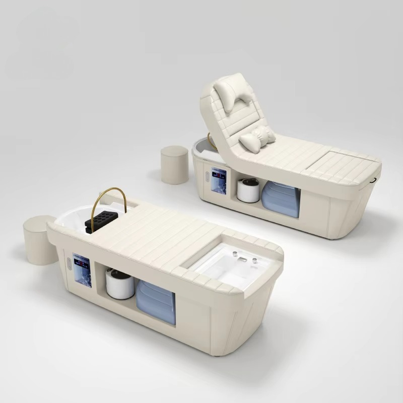 Foot Spa - เตียงสปาทำเล็บเท้าพร้อมอ่างล้างผม เก้าอี้นวดศีรษะ เตียงสปาหรูหราสำหรับร้านเสริมสวย