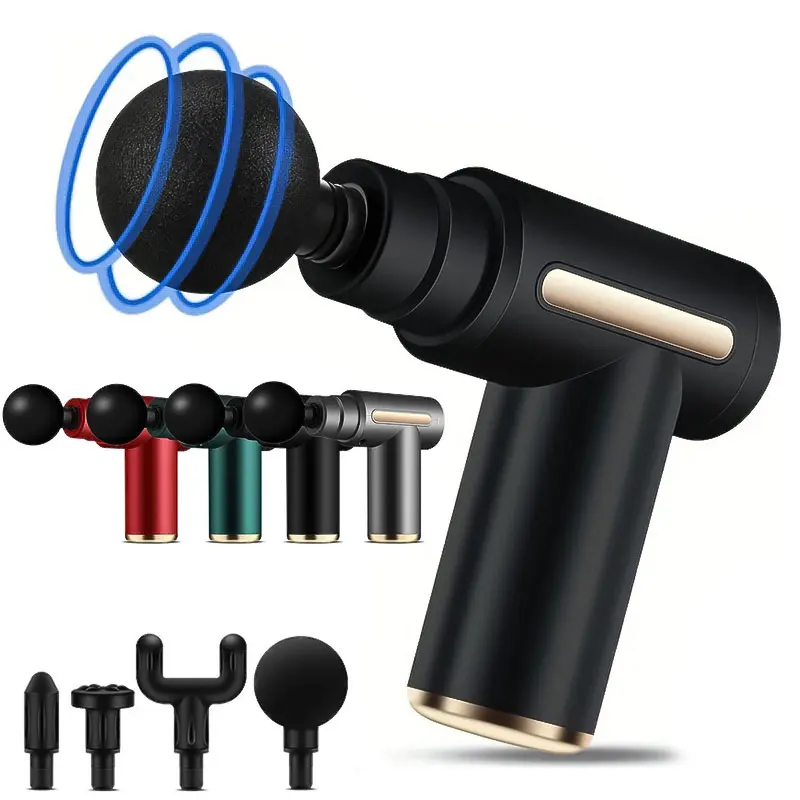 Massage Gun - 2024 แบบพกพา fascia ปืนกลับคอขาไฟฟ้าความถี่เครื่องนวดกระแทก USB ชาร์จมือถือ