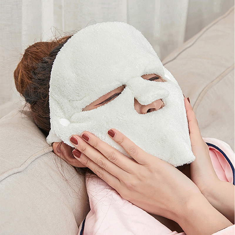 Face Steamer - ผ้าขนหนูสำหรับอบไอน้ำหน้าแบบสองชั้นหนาพิเศษ 1 ชิ้น - มาสก์ประคบร้อนและเย็นสำหรับดูแลผิวหน้า