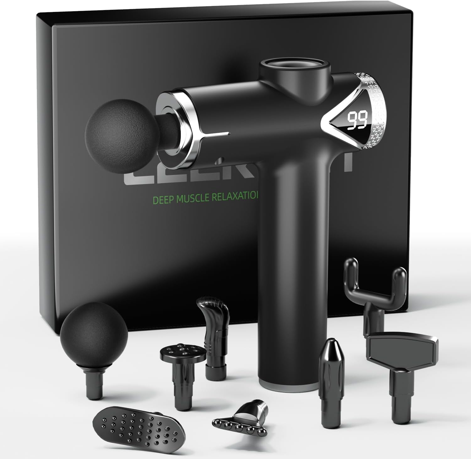 Massage Gun - ปืนนวดกล้ามเนื้อระดับมืออาชีพสำหรับนวดคอและหลัง อุปกรณ์ฟิตเนสแบบดรอปชิปปิ้ง ของขวัญที่ดีที่สุดสำหรับผู้ชายและผู้หญิง