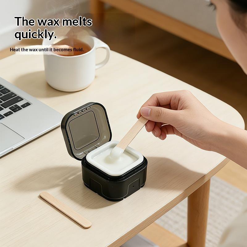 Wax Warmer - เครื่องทำความร้อนแว็กซ์ขนาดเล็กแบบใหม่ พร้อมถ้วยซิลิโคน อุปกรณ์กำจัดขนจมูกและหู ชุดแว็กซ์กำจัดขน แว็กซ์เม็ด หม้อต้มละลายแว็กซ์