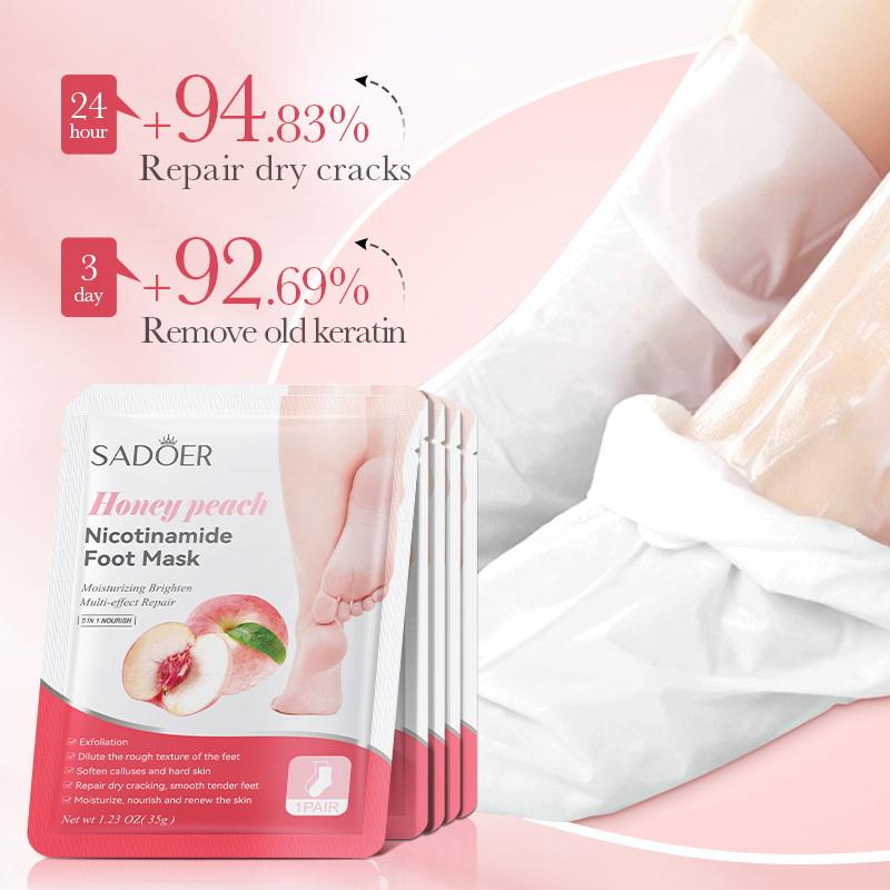 Foot Spa - มาส์กเท้าผลไม้ SADOER 1 คู่ มาส์กบำรุงผิวเท้า ขจัดเซลล์ผิวที่ตายแล้ว