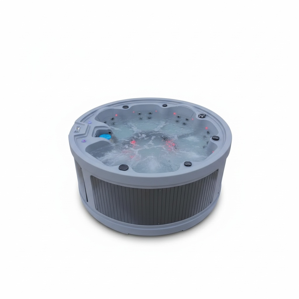 Hot Tub - อ่างน้ำร้อน 7 ที่นั่ง, อ่างสปาทรงกลมพร้อมระบบนวด, อ่างสปาแบบโรโตโมลด์สำหรับใช้งานกลางแจ้ง, ขนาด