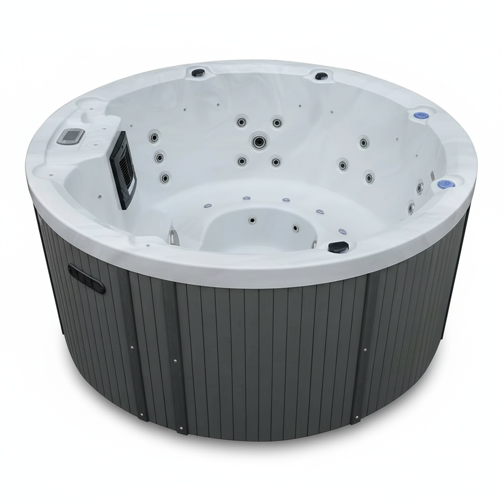 Hot Tub - อ่างสปาภายนอกอาคาร, อ่างน้ำร้อนอะคริลิกรูปทรงกลมขนาด 1950 x 810 มม.,