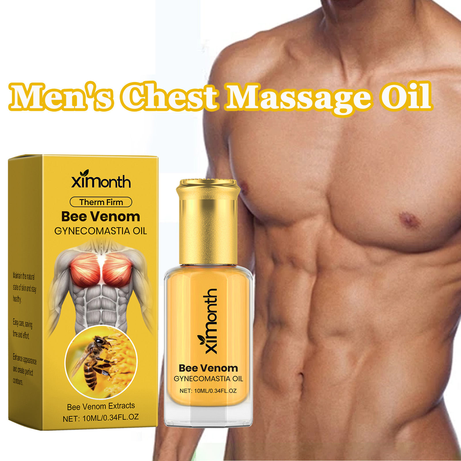 Bee Venom ผู้ชายหน้าอกนวดน้ําม - Body Oil บทวิจารณ์และราคา