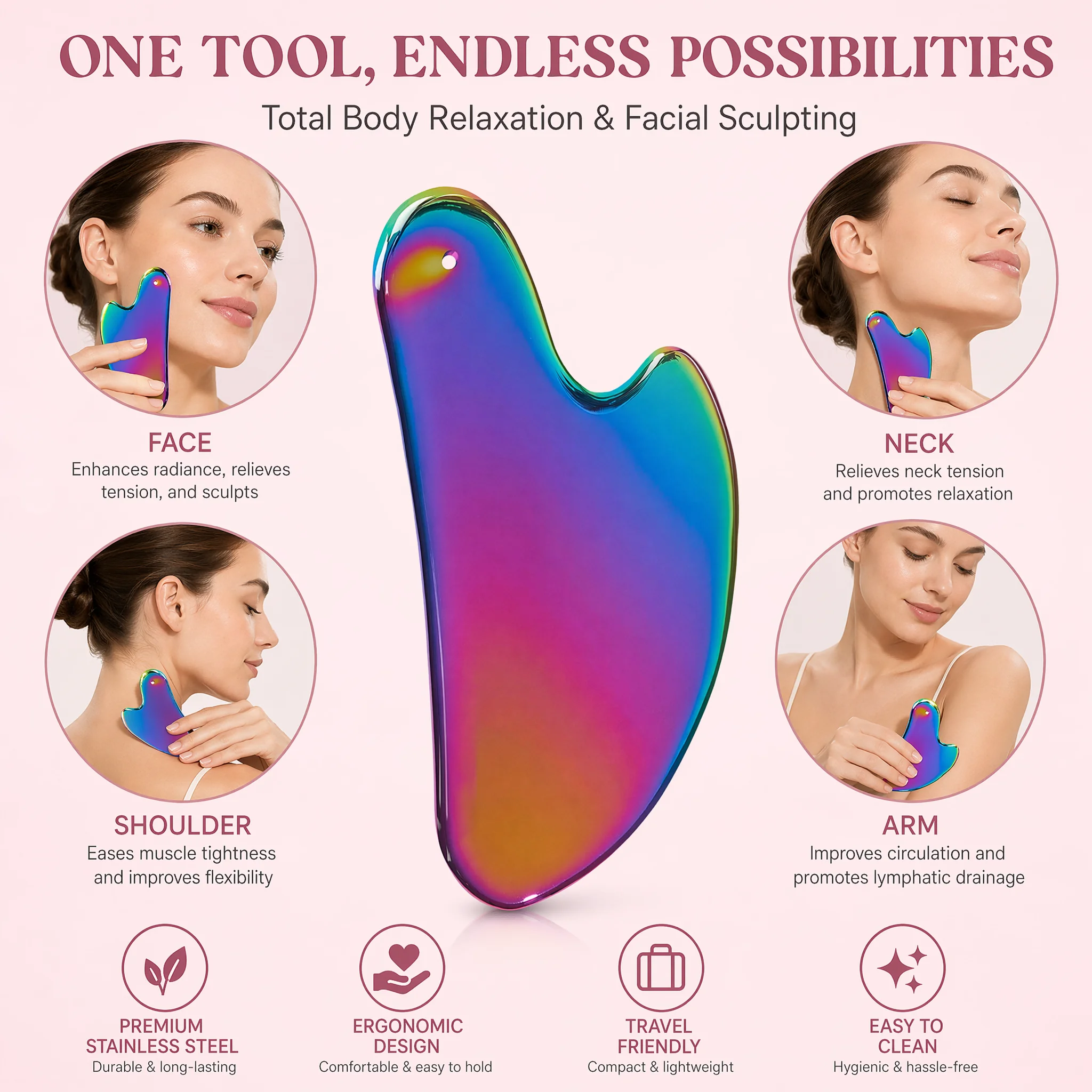 1 ชิ้น แผ่นกัวซาสแตนเลส โฮโลแก - Spa Massager บทวิจารณ์และราคา