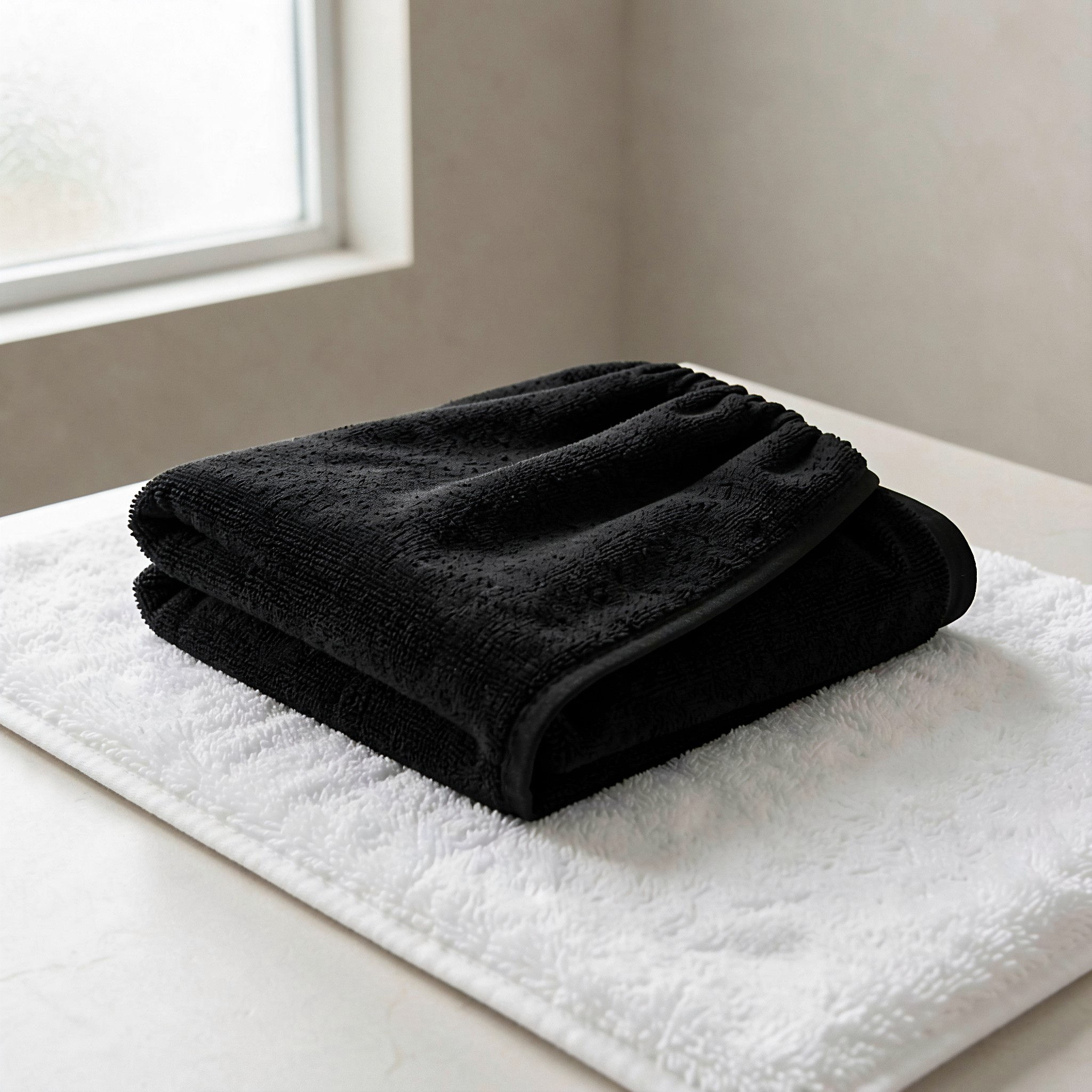 ผ้าขนหนูเช็ดมือผ้าฝ้ายแท้สีดำ  - Spa Towel บทวิจารณ์และราคา