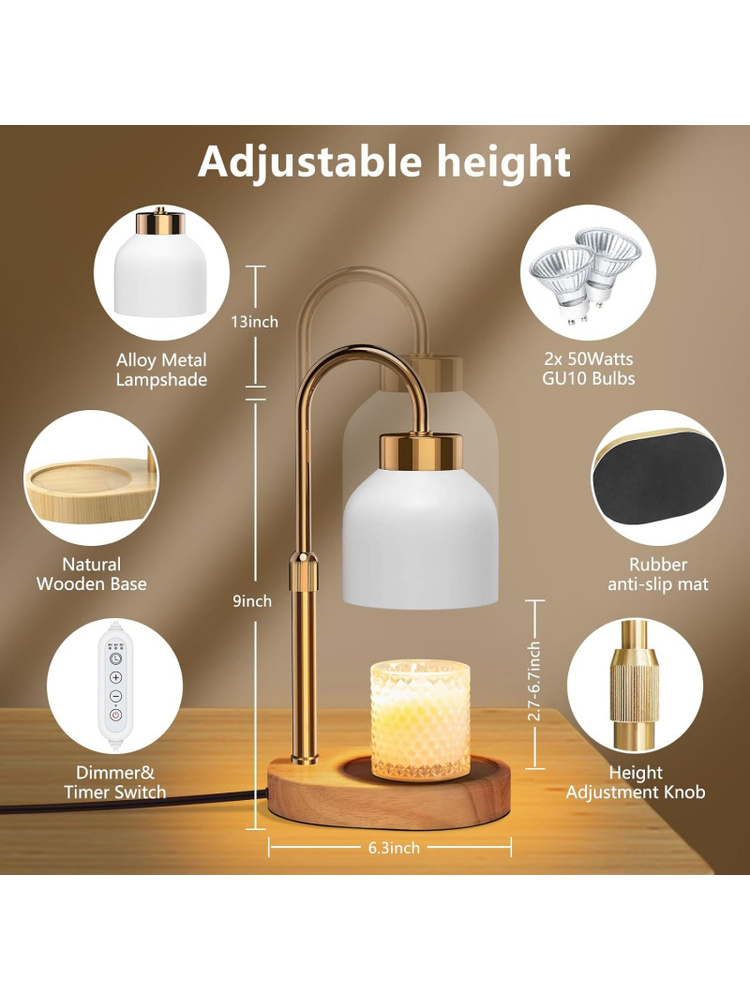 โคมไฟหลอมเทียนปรับแสงได้พร้อมต - Wax Warmer บทวิจารณ์และราคา
