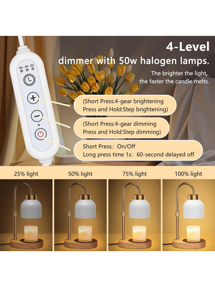 โคมไฟหลอมเทียนปรับแสงได้พร้อมต - Wax Warmer บทวิจารณ์และราคา