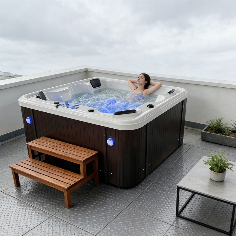 อ่างอาบน้ำนวดตัวอะคริลิก อ่างน - Hot Tub บทวิจารณ์และราคา