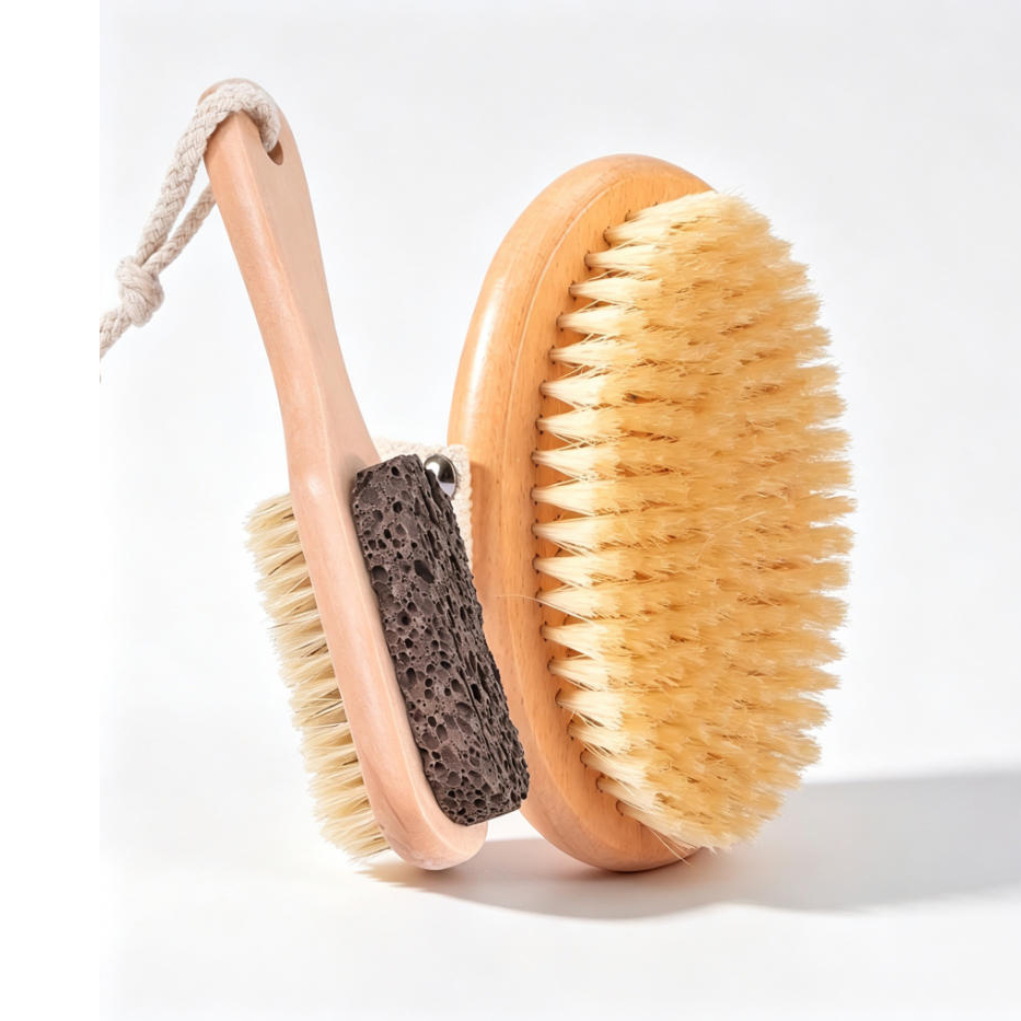 แปรงขัดผิวแบบแห้ง 2 ชิ้น และตะ - Body Brush บทวิจารณ์และราคา